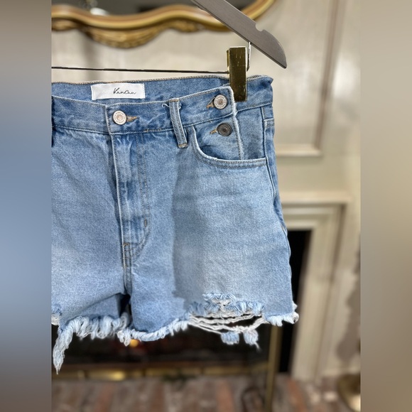 KanCan Tamra High Rise Denim Shorts – Y2K Rigid Cutoff Festival Grunge 9/28 - Picture 3 of 8